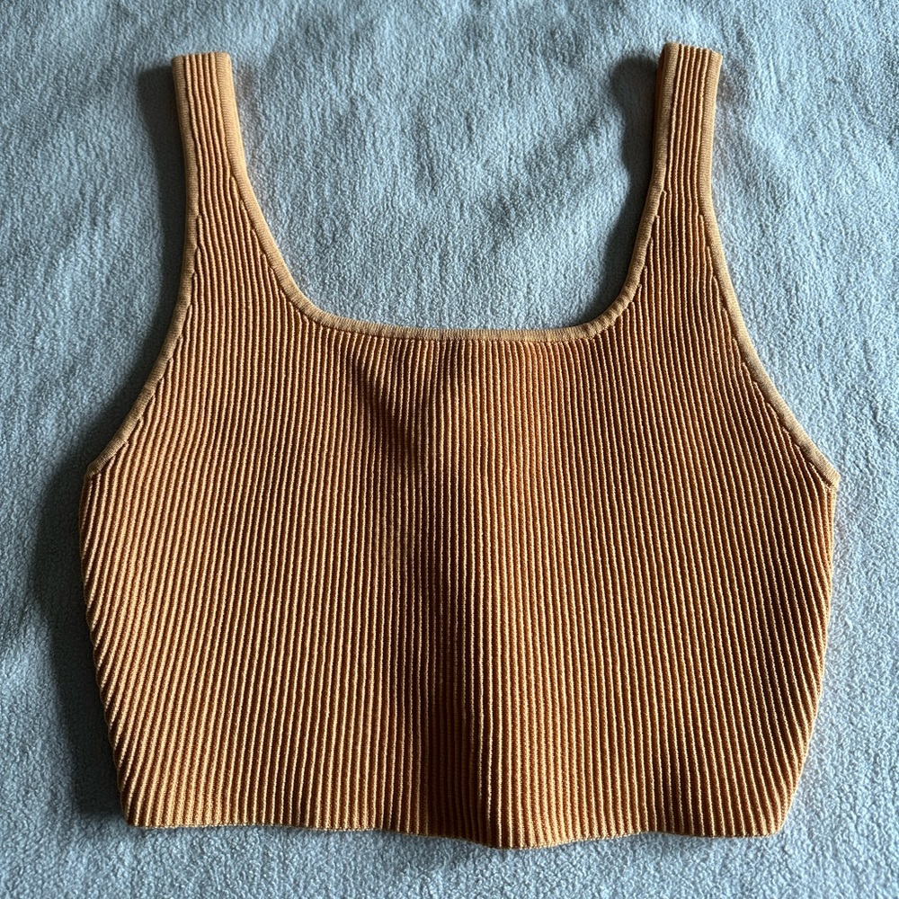 Aritzia: Babaton Sculpt Knit Tank in Orange size Medium